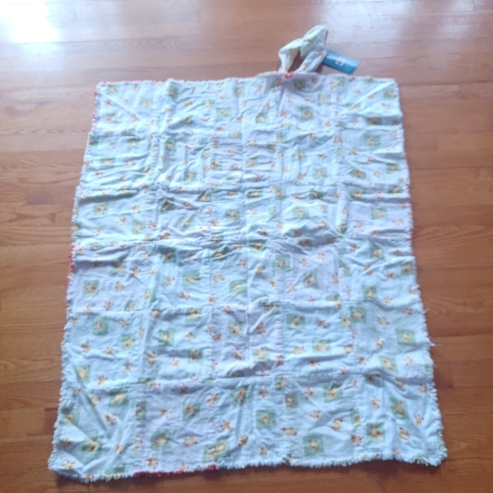 Handmade Reversible Quilted Rag Patchwork Blanket Bedding Play Mat Duck Pattern - Picture 8 of 11